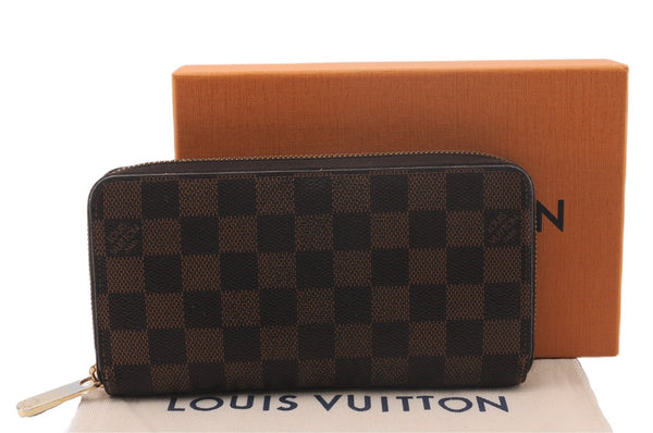 Authentic Louis Vuitton Damier Zippy Long Wallet Purse N60015 LV Box 0226F