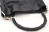 Authentic GUCCI Bamboo 2Way Shoulder Hand Bag Leather 0014095 Black 0227D