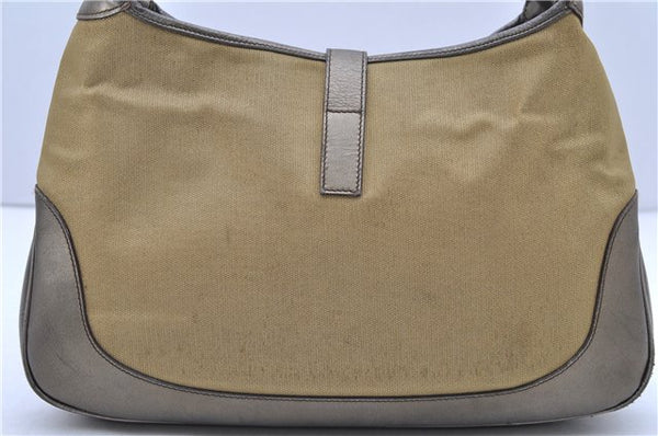 Authentic GUCCI Jackie Shoulder Hand Bag Canvas Leather 0013306 Gold 0228D