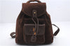 Authentic GUCCI Vintage Bamboo Backpack Suede Leather Brown 0230D