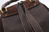 Authentic GUCCI Vintage Bamboo Backpack Suede Leather Brown 0230D