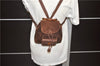 Authentic GUCCI Vintage Bamboo Backpack Suede Leather Brown 0230D