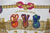 Authentic HERMES Carre 90 Scarf "LES RUBANS DU CHEVAL" Silk White 0231E