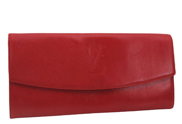 Auth LOUIS VUITTON Opera Pochette Aegean Clutch Hand Bag Red M63967 LV 0232B