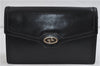 Authentic GUCCI Chain Shoulder Cross Body Bag Purse Leather Black 0233D