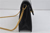 Authentic GUCCI Chain Shoulder Cross Body Bag Purse Leather Black 0233D