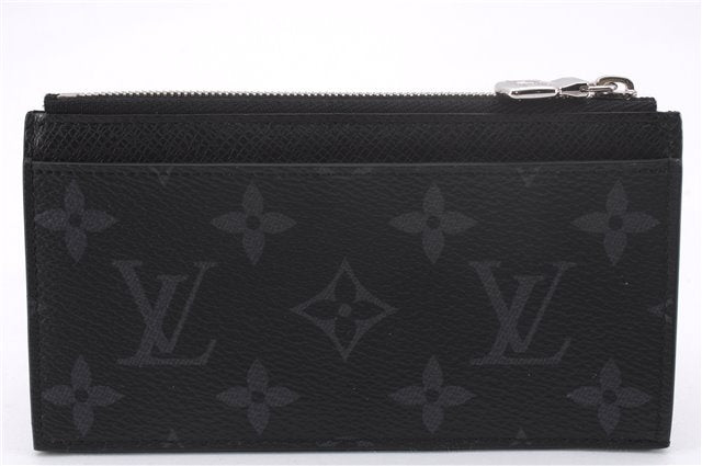 Auth Louis Vuitton Monogram Eclipse Taiga Coin Card Holder Case M30271 LV 0233F