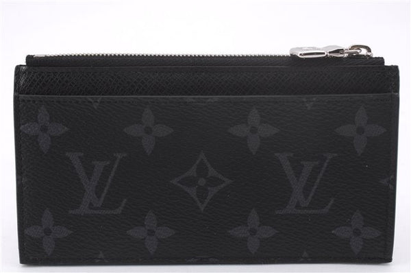 Auth Louis Vuitton Monogram Eclipse Taiga Coin Card Holder Case M30271 LV 0233F