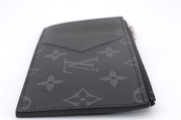 Auth Louis Vuitton Monogram Eclipse Taiga Coin Card Holder Case M30271 LV 0233F