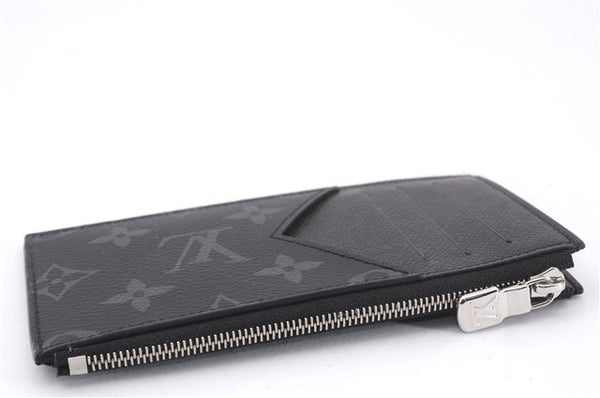 Auth Louis Vuitton Monogram Eclipse Taiga Coin Card Holder Case M30271 LV 0233F