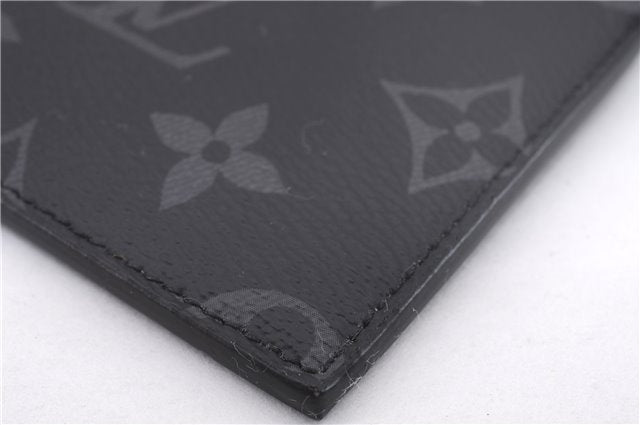 Auth Louis Vuitton Monogram Eclipse Taiga Coin Card Holder Case M30271 LV 0233F
