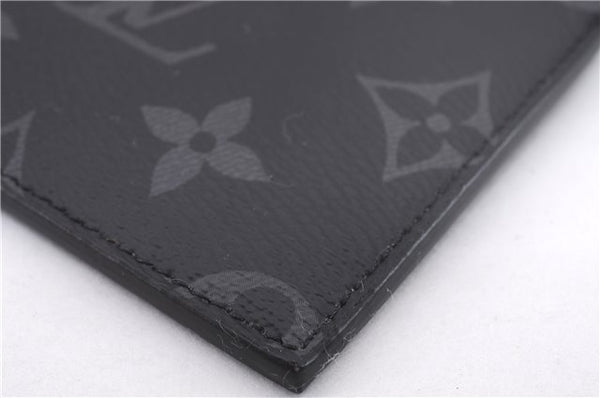 Auth Louis Vuitton Monogram Eclipse Taiga Coin Card Holder Case M30271 LV 0233F