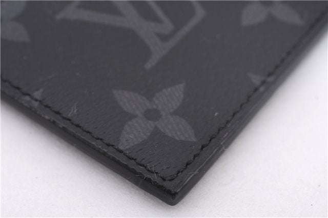 Auth Louis Vuitton Monogram Eclipse Taiga Coin Card Holder Case M30271 LV 0233F