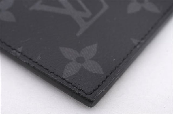 Auth Louis Vuitton Monogram Eclipse Taiga Coin Card Holder Case M30271 LV 0233F