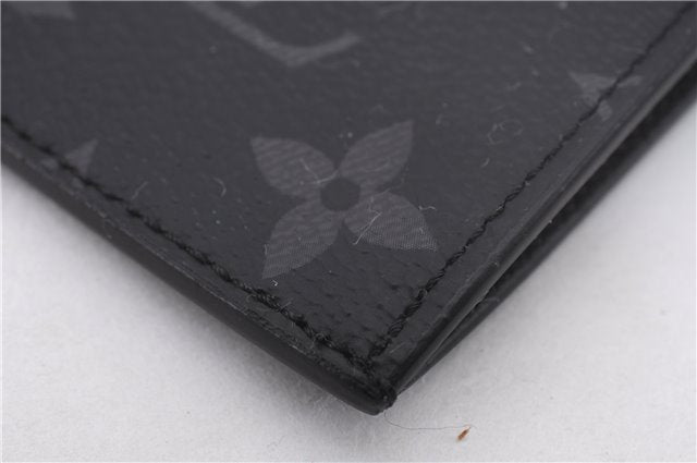 Auth Louis Vuitton Monogram Eclipse Taiga Coin Card Holder Case M30271 LV 0233F