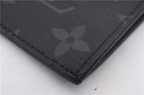 Auth Louis Vuitton Monogram Eclipse Taiga Coin Card Holder Case M30271 LV 0233F