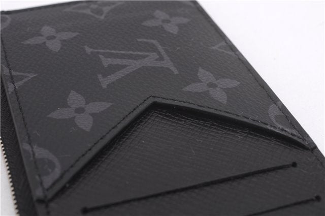 Auth Louis Vuitton Monogram Eclipse Taiga Coin Card Holder Case M30271 LV 0233F
