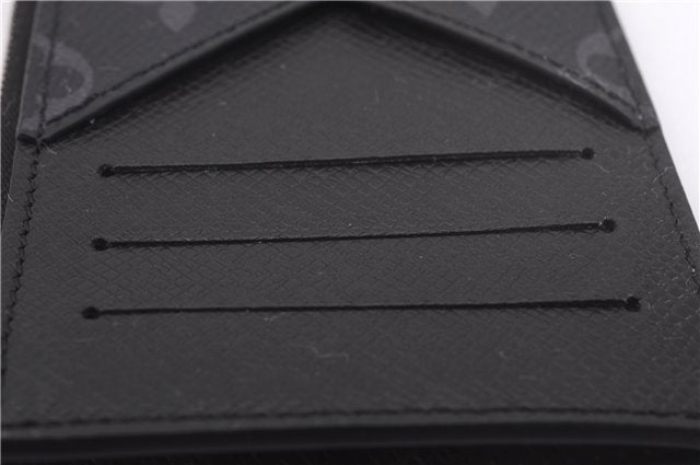 Auth Louis Vuitton Monogram Eclipse Taiga Coin Card Holder Case M30271 LV 0233F