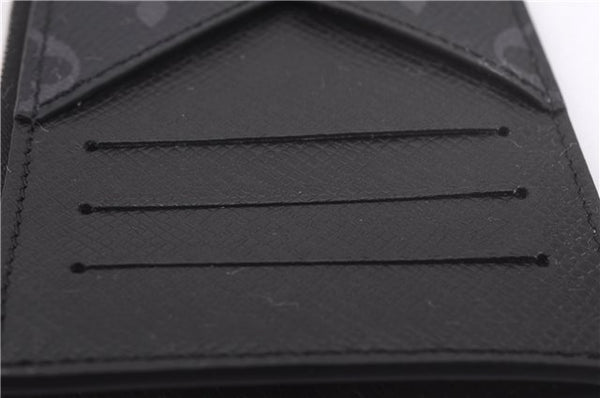 Auth Louis Vuitton Monogram Eclipse Taiga Coin Card Holder Case M30271 LV 0233F