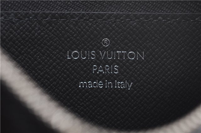 Auth Louis Vuitton Monogram Eclipse Taiga Coin Card Holder Case M30271 LV 0233F