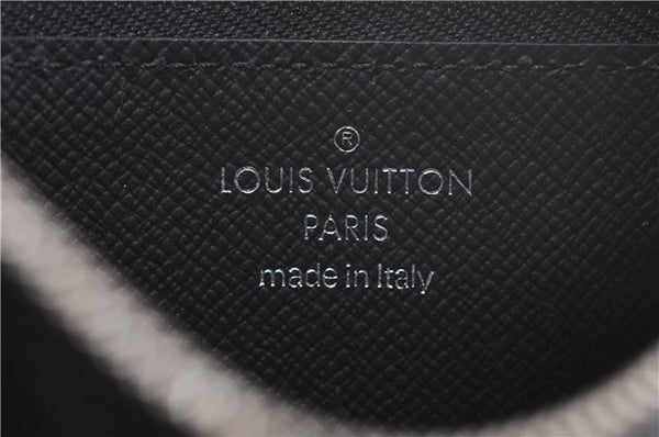 Auth Louis Vuitton Monogram Eclipse Taiga Coin Card Holder Case M30271 LV 0233F