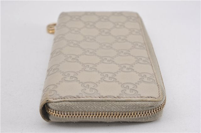 Authentic GUCCI Vintage Guccissima Long Wallet Purse Leather 307982 Ivory 0233G