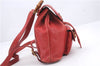 Authentic GUCCI Bamboo Backpack Leather 0031705 Red 0235D