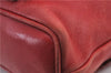 Authentic GUCCI Bamboo Backpack Leather 0031705 Red 0235D