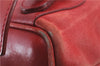 Authentic GUCCI Bamboo Backpack Leather 0031705 Red 0235D