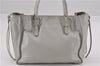 Authentic BALENCIAGA Papier Mini 2Way Hand Bag Leather 305572 Light Gray 0236G