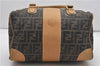 Authentic FENDI Zucca Shoulder Hand Boston Bag Purse Canvas Leather Brown 0237G