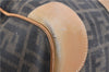 Authentic FENDI Zucca Shoulder Hand Boston Bag Purse Canvas Leather Brown 0237G