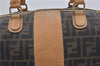 Authentic FENDI Zucca Shoulder Hand Boston Bag Purse Canvas Leather Brown 0237G