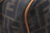Authentic FENDI Zucca Shoulder Hand Boston Bag Purse Canvas Leather Brown 0237G
