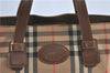 Authentic Burberrys Nova Check Hand Tote Bag Purse Canvas Leather Beige 0240E