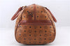 Authentic MCM Visetos Leather Vintage 2Way Travel Boston Bag Brown 0241D