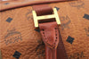 Authentic MCM Visetos Leather Vintage 2Way Travel Boston Bag Brown 0241D