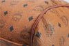 Authentic MCM Visetos Leather Vintage 2Way Travel Boston Bag Brown 0241D