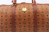 Authentic MCM Visetos Leather Vintage 2Way Travel Boston Bag Brown 0241D