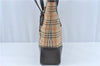 Authentic BURBERRY Nova Check Canvas Leather Tote Shoulder Bag Beige Brown 0242E