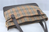 Authentic BURBERRY Nova Check Canvas Leather Tote Shoulder Bag Beige Brown 0242E