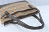 Authentic BURBERRY Nova Check Canvas Leather Tote Shoulder Bag Beige Brown 0242E