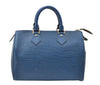 Authentic Louis Vuitton Epi Speedy 25 Hand Boston Bag Blue M43015 LV 0242G