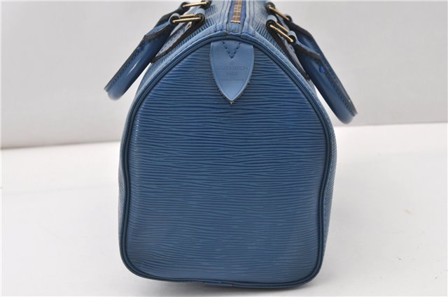 Authentic Louis Vuitton Epi Speedy 25 Hand Boston Bag Blue M43015 LV 0242G