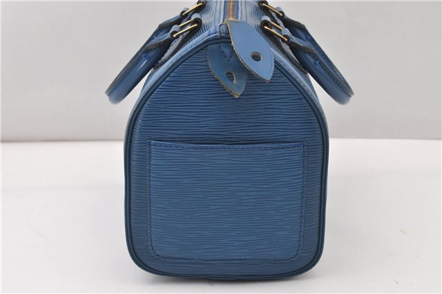 Authentic Louis Vuitton Epi Speedy 25 Hand Boston Bag Blue M43015 LV 0242G