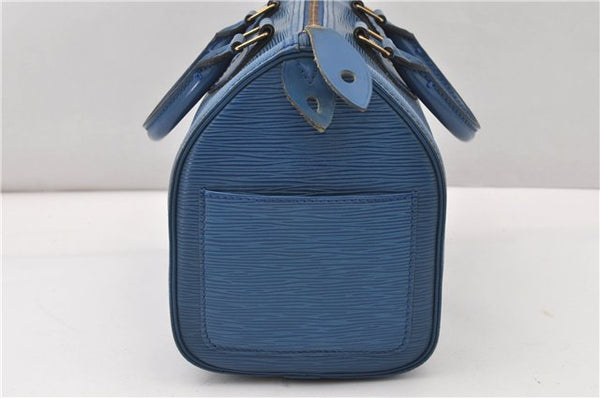 Authentic Louis Vuitton Epi Speedy 25 Hand Boston Bag Blue M43015 LV 0242G