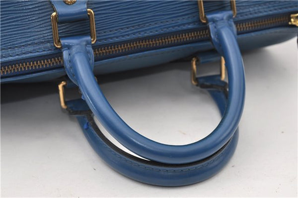 Authentic Louis Vuitton Epi Speedy 25 Hand Boston Bag Blue M43015 LV 0242G