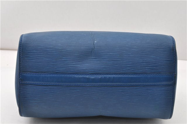Authentic Louis Vuitton Epi Speedy 25 Hand Boston Bag Blue M43015 LV 0242G