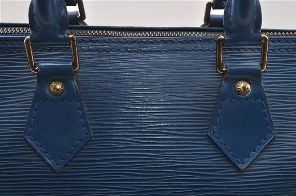 Authentic Louis Vuitton Epi Speedy 25 Hand Boston Bag Blue M43015 LV 0242G