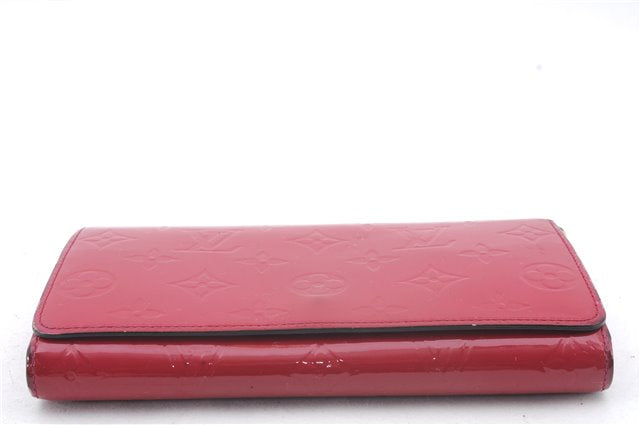 Auth Louis Vuitton Vernis Portefeuille Sarah Chain Wallet Pink M90087 LV 0243D